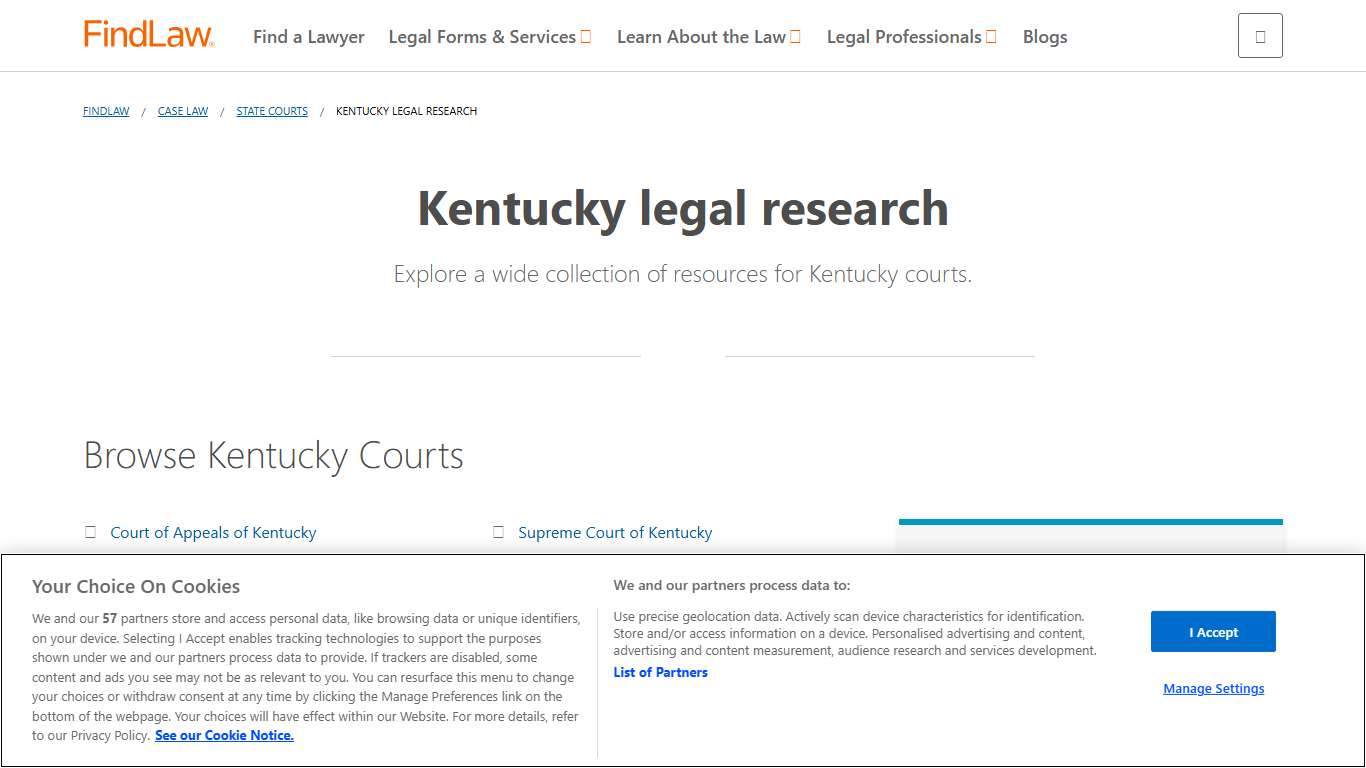 Kentucky Legal Research & Court Cases: Find KY Opinions at FindLaw